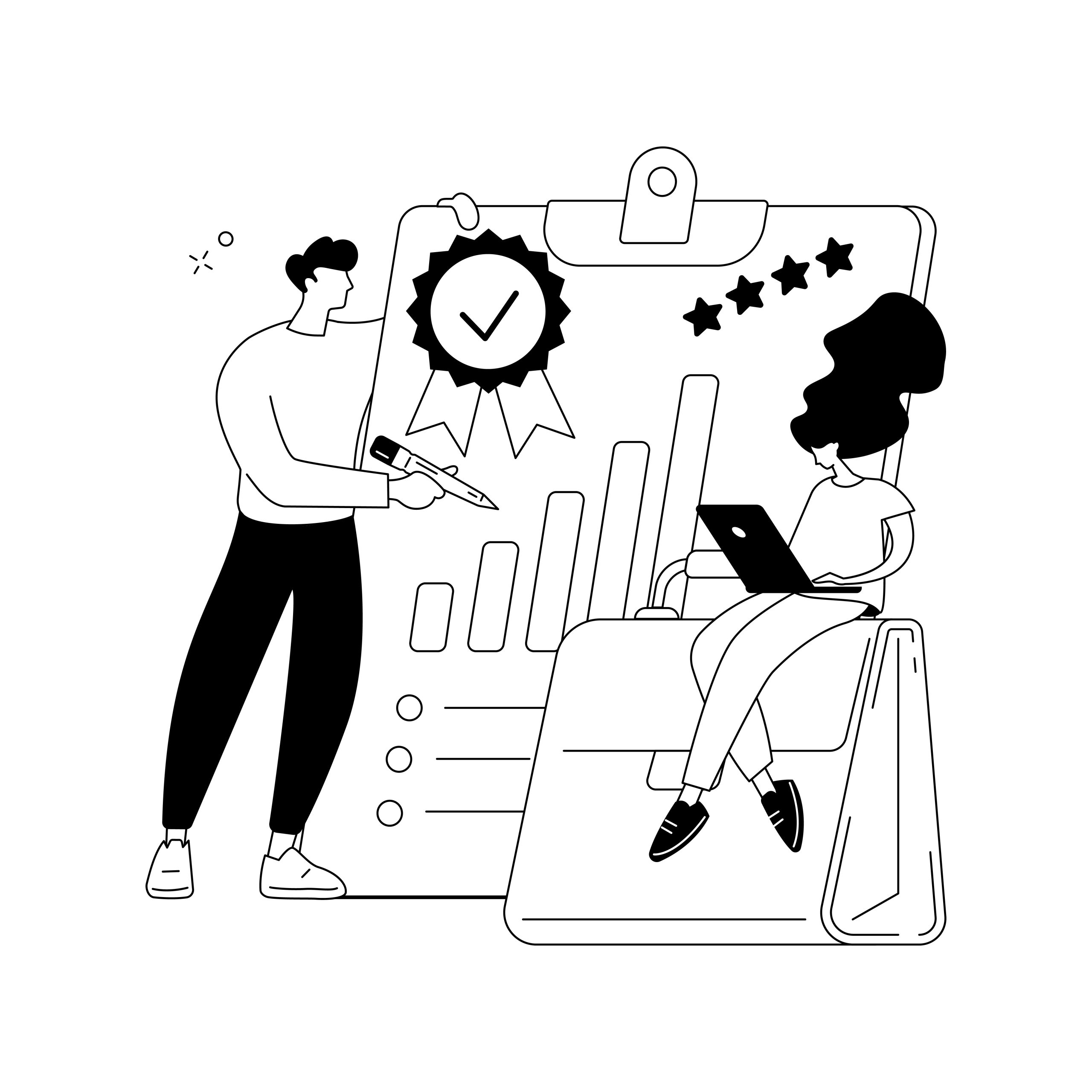 Quality work abstract concept vector illustration.