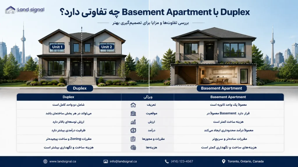 Duplex با Basement Apartment چه تفاوتی دارد؟