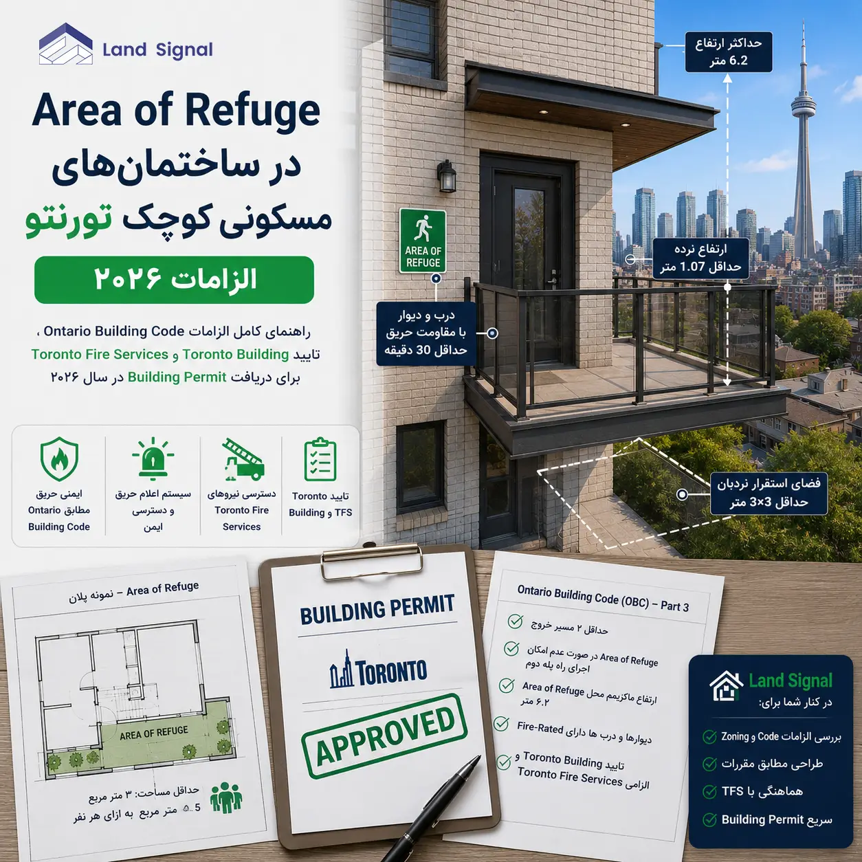 Area of Refuge در ساختمان‌های مسکونی کوچک تورنتو
