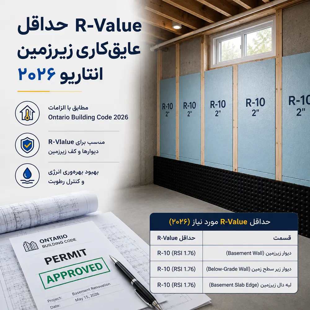حداقل R-Value برای عایق‌کاری زیرزمین در انتاریو