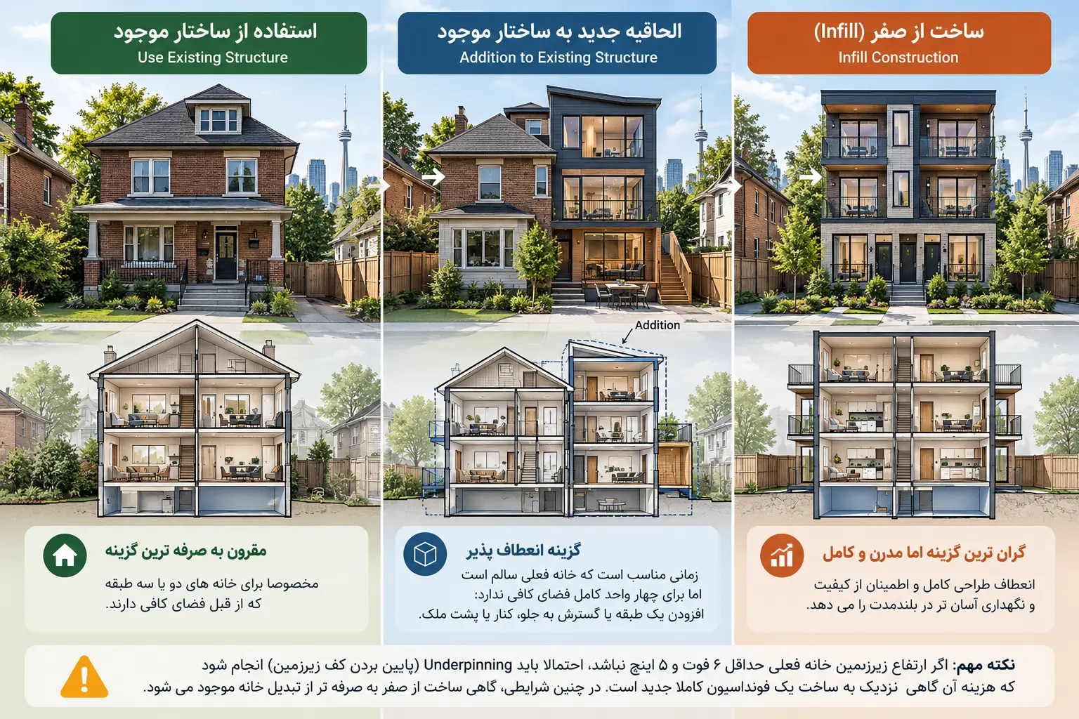ساخت Fourplex تورنتو- تبدیل خانه موجود در برابر ساخت از صفر