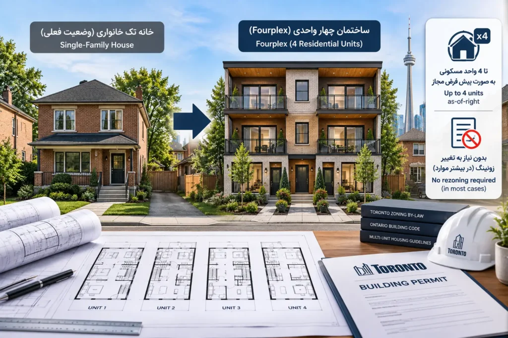 قوانین جدید زونینگ تورنتو برای ساخت Fourplex